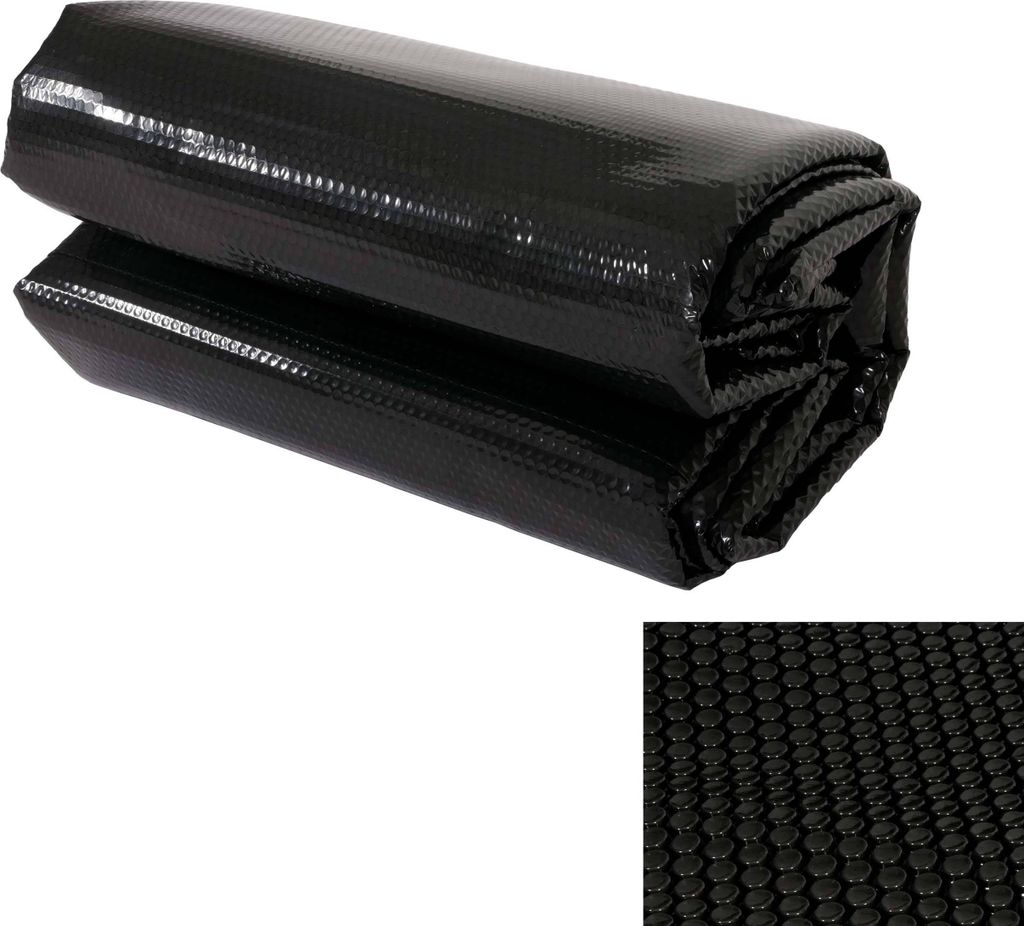 Pool-Abdeckung Wärmeplane Abdeckplane Solarplane Solarabdeckung, Stärke: 400 μm rechteckig 6x4m schwarz