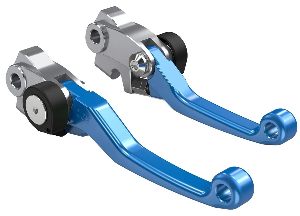 Levier de frein ergonomique pliable bleu, alliage d'aluminium durable