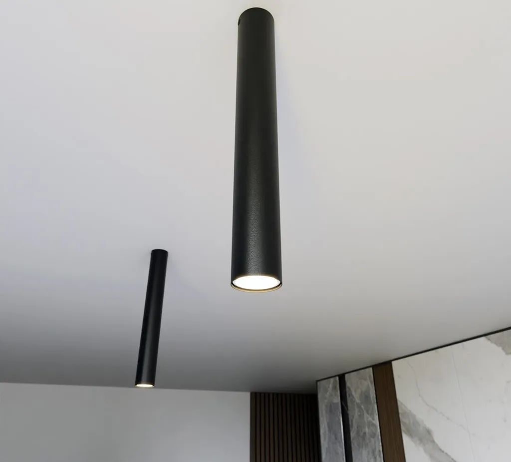 Spot de plafond noir circulaire 45 cm TECNO Emibig 1xGU10 8W Design