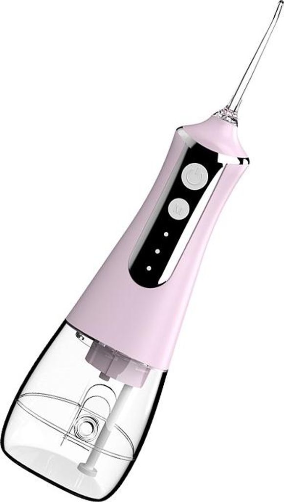 INF Tragbarer Elektrischer Zahnreiniger - USB Aufladbar mit 5 Düsen Rosa