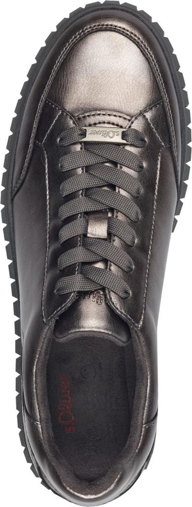 s.Oliver Damen Sneaker Plateau Schnürschuh herausnehmbare Innensohle 5-23645-41, Größe:39 EU, Farbe:Silber