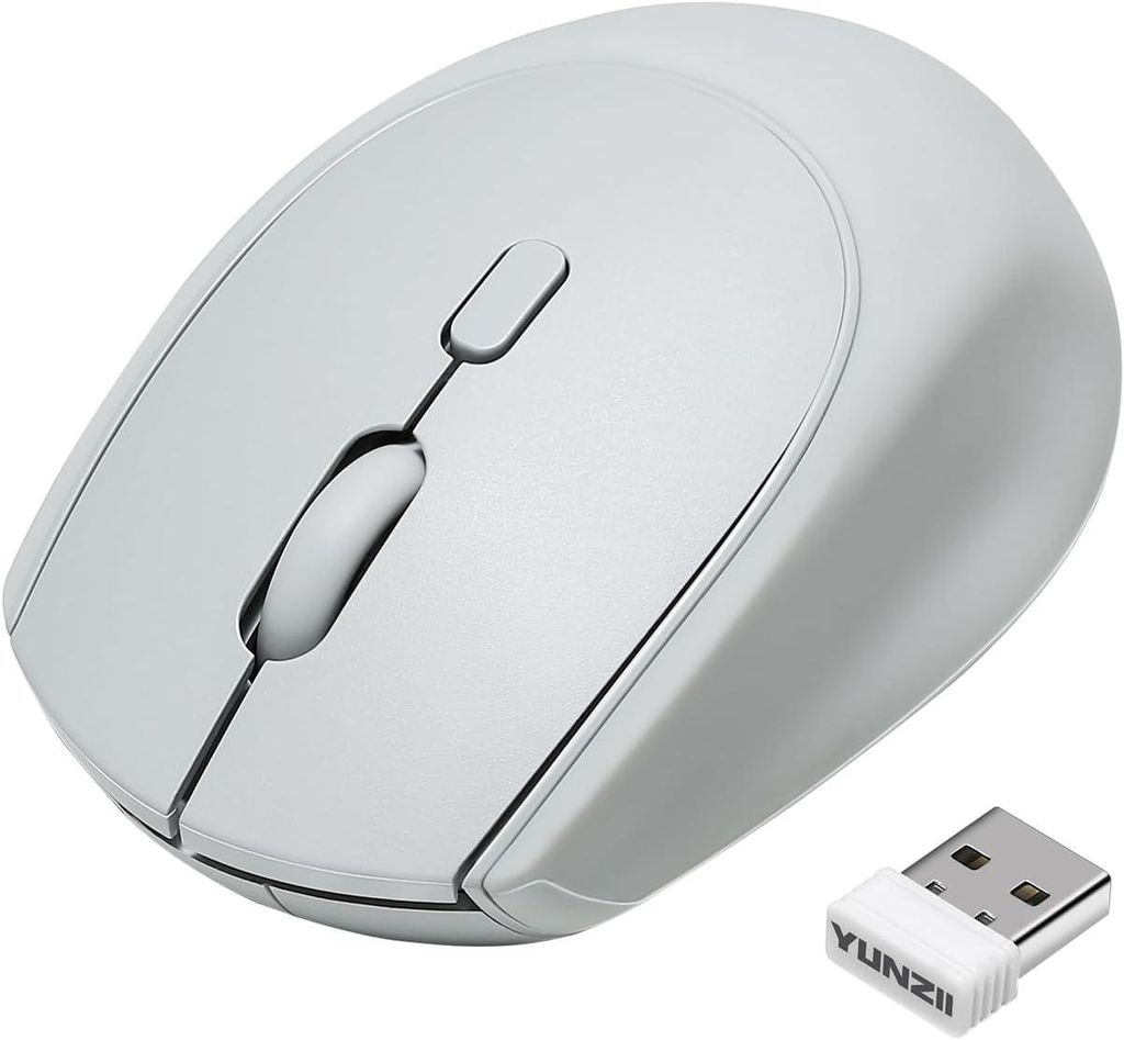 Funkmaus kabellos Drahtlose Maus, 2,4 GHz Silikon-Lautlose Funkmaus, 3 Verstellbare DPI, 1600 DPI Tracking, Ergonomisch für Laptop/PC/Mac