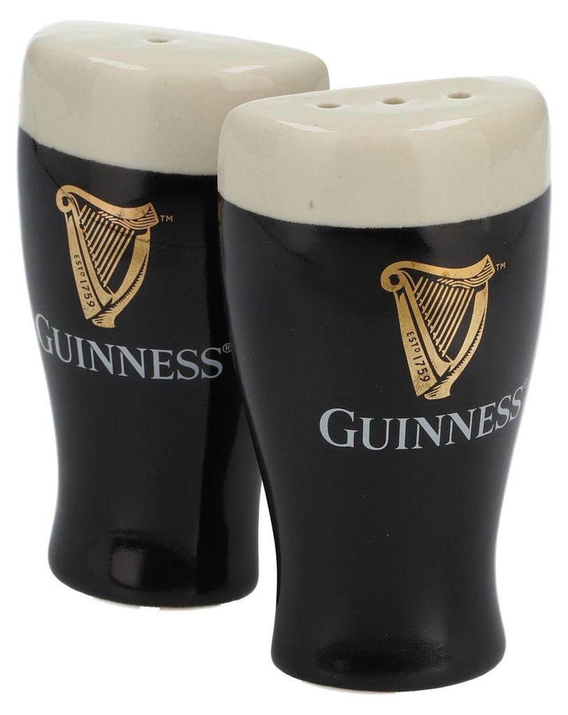 Guinness Bier Keramik Salz und Pfeffer Streuer als Tullip Bierglas