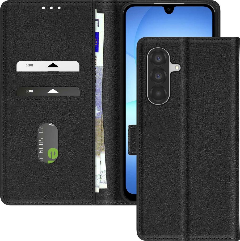 Avizar, Etui Samsung Galaxy A17 Chesterfield Kartenfach Ständer, Schwarz