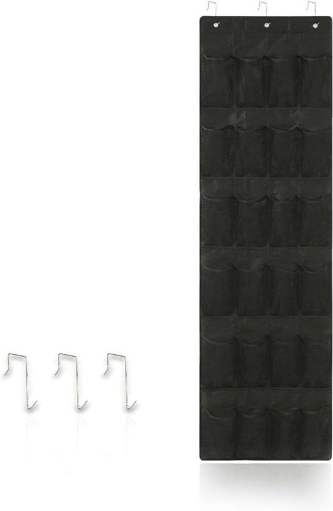 Schwarze Wandhalterung für Mützen und Hüte mit 24 Fächern