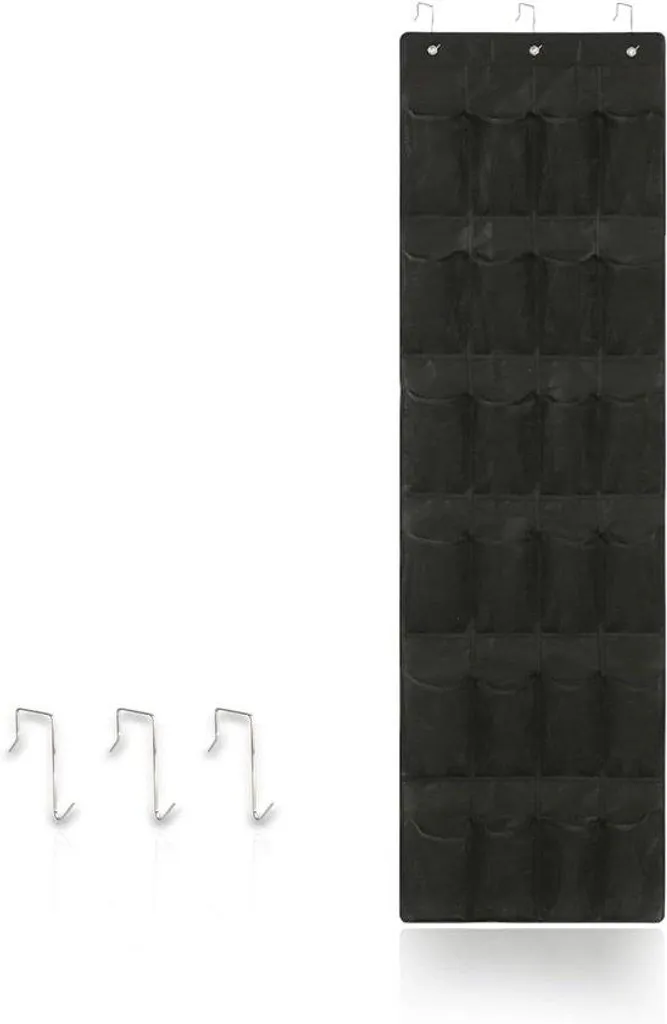 Porte-casquettes mural noir 24 rangements - Organisateur de chapeaux chic