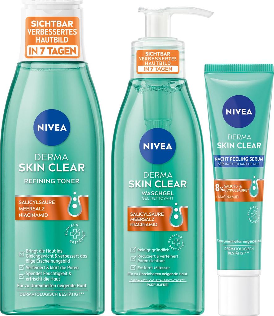 NIVEA DERMA SKIN CLEAR Night Routine Set 3-teilig