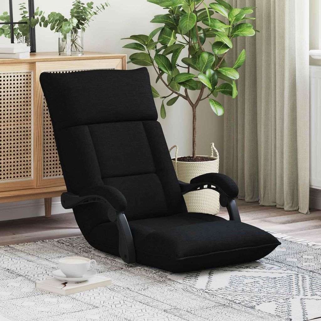 Bodenstuhl Schwarz 66 x 66 x 80 cm Stoff - Fernseh- & Relaxsessel DE1198