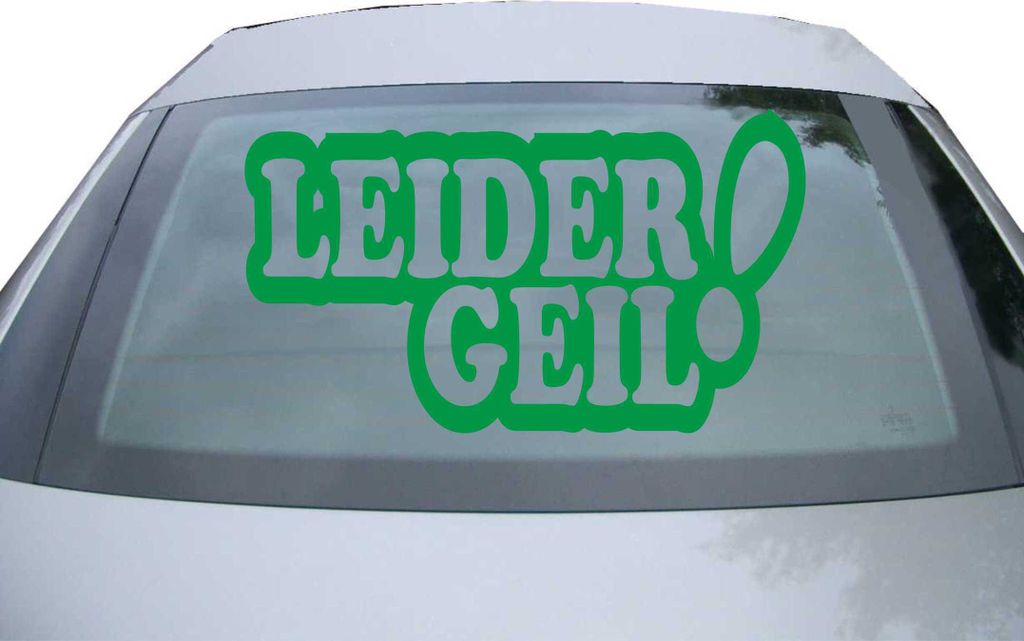 Indigos UG - Aufkleber Heckscheibe & Motorklappe DE2180 - grün - 600x347 mm - Leider geil! - Auto Scheiben Fenster Heckklappe Tuning Racing JDM - ...