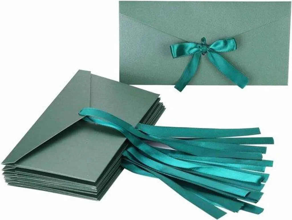 Enveloppes Faire-part Mariage et Anniversaire avec Ruban Satin - 50 Pièces