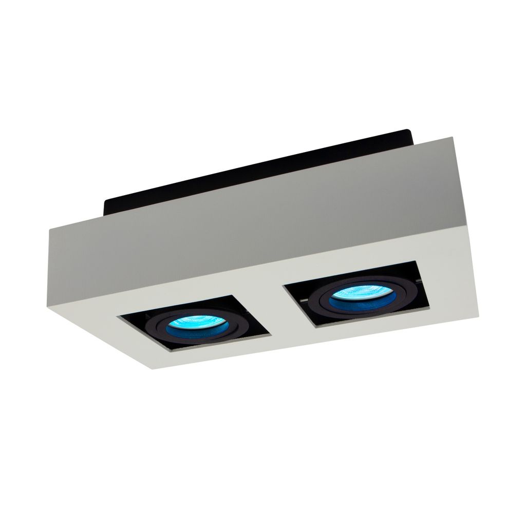 MIRORA LED Deckenleuchte 2-flammig GU10 Schwenkbar Schwarz Produktbild 