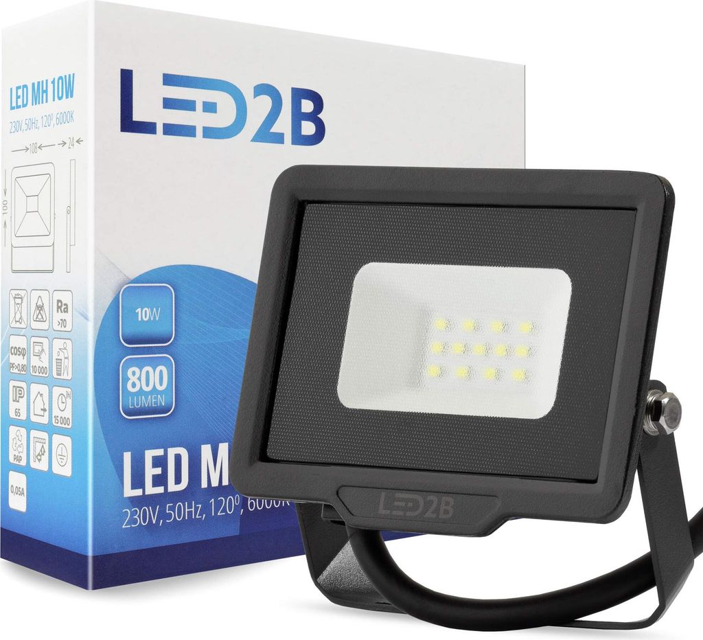 LED MH Außen Strahler Flutlicht 800Lm 10W 230V Kaltweiß Produktbild