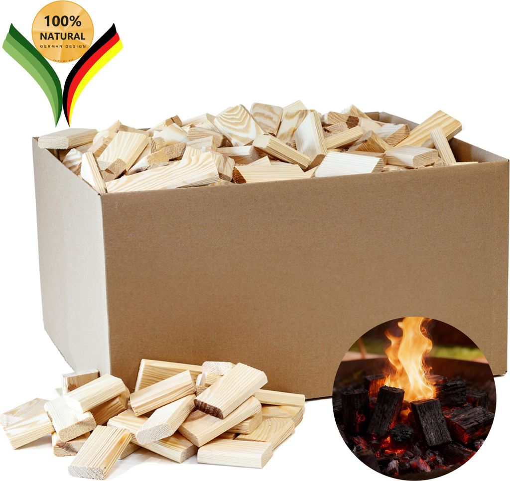 be4nature Kiefernholz-Blöcke 10 kg – Anzündholz, Brennholz und Holzbriketts für Kamin, Ofen und Grill