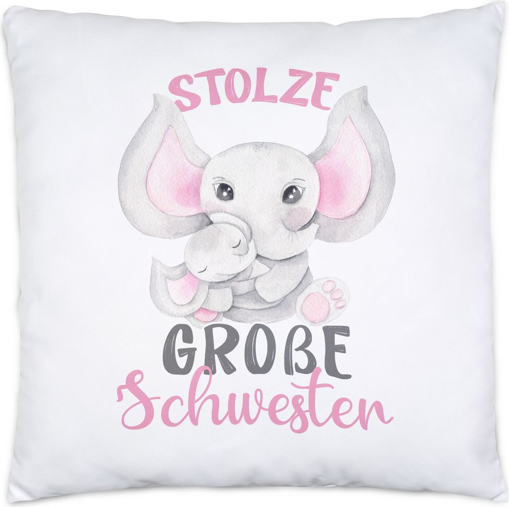 Stolze Große Schwester Kissen Elefanten Liebe Familie Produktbild 