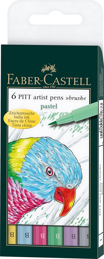 FABER-CASTELL Tuschestift Pitt Artist Pen B Pastel 6x Produktbild 