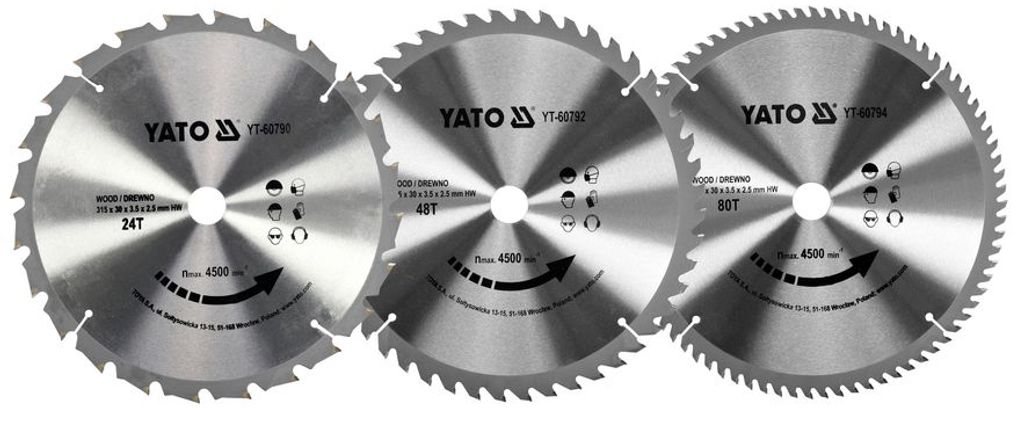 TCT Kreissägeblatt für Holz Außen-Ø 315mm Innen-Ø 30mm Zähnezahl: 24/48/80, Abmessung:Außen-Ø 315mm Innen-Ø 30mm 48 Zähne