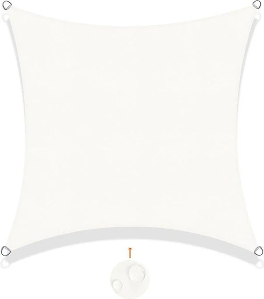 Protection solaire pour balcon et jardin 2x2m, toile étanche crème