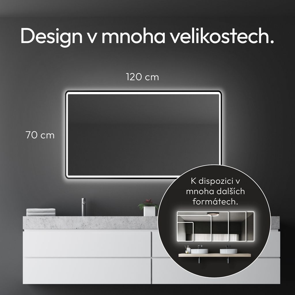 LED koupelnové zrcadlo TALOS black Moon 120x70 cm - Obrázek produktu 