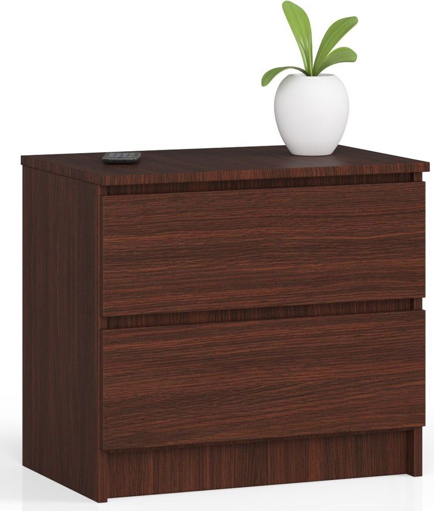 Nachttisch AKORD K60 in der Farbe Wenge mit 2 Schubladen B60 x H55 x T40 cm