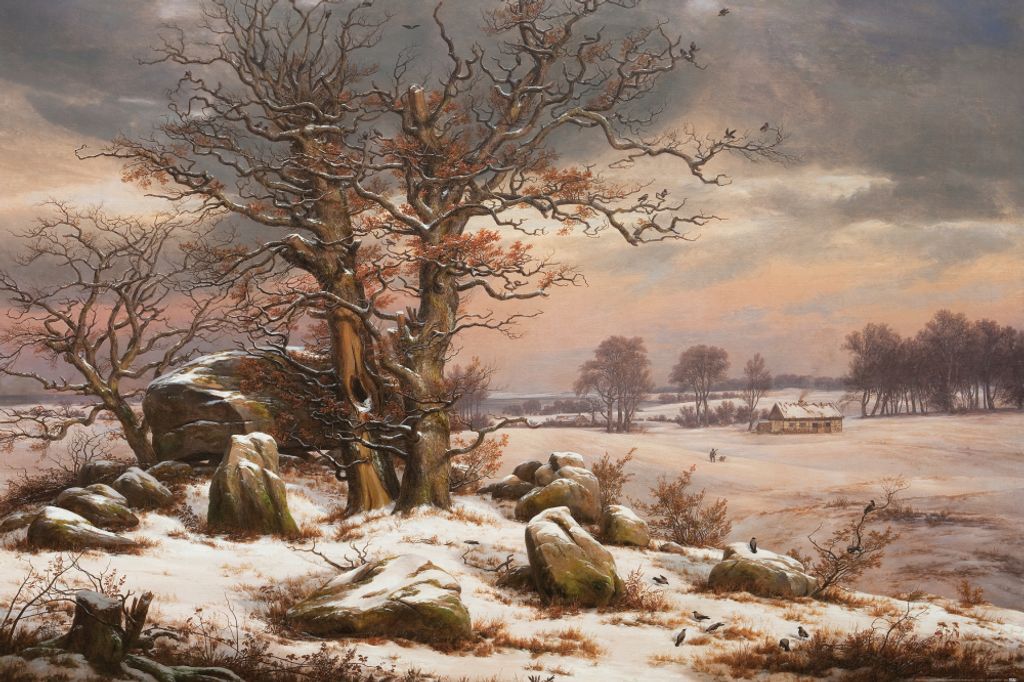 Johan Christian Dahl Kunstdruck Bild - Winterlandschaft Nahe Vordingborg, 1829 (80 x 120 cm)