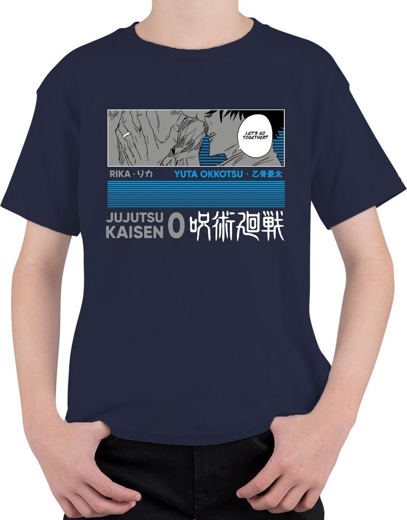 Jujutsu Kaisen Yuta Okkotsu Rika Anime Manga Geschenk Vintage Uni Kinder T-Shirt, Navy, 116