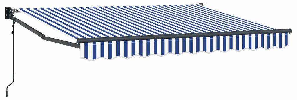 Elektrische ausziehbare Markise Blau und Weiß 2,5 x 2 m