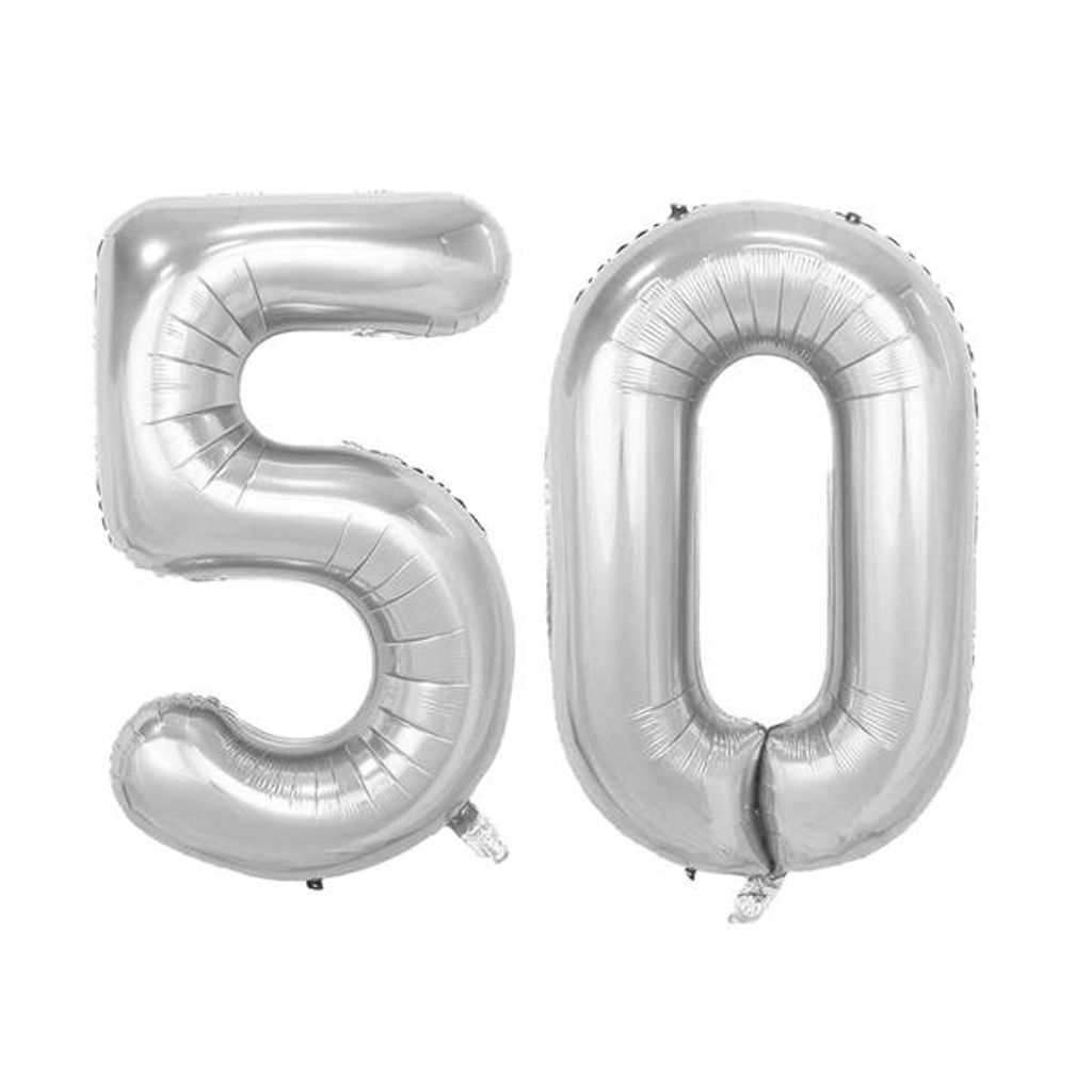 Set -Folienballon - Silber/40inch - 5 + 0