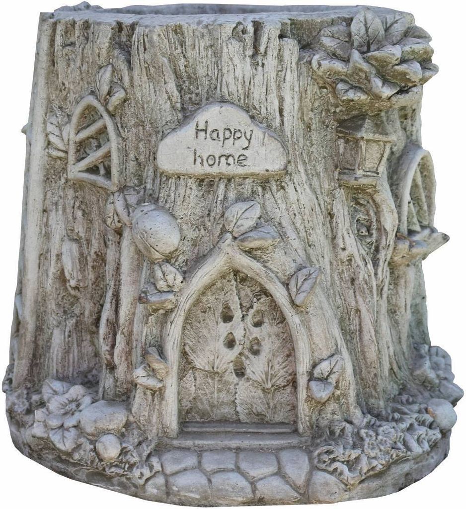 Kretakotta Kobold Villa Happy Home Pflanztrog Antiksteinguss H ca. 20,5cm | KK-1740-B