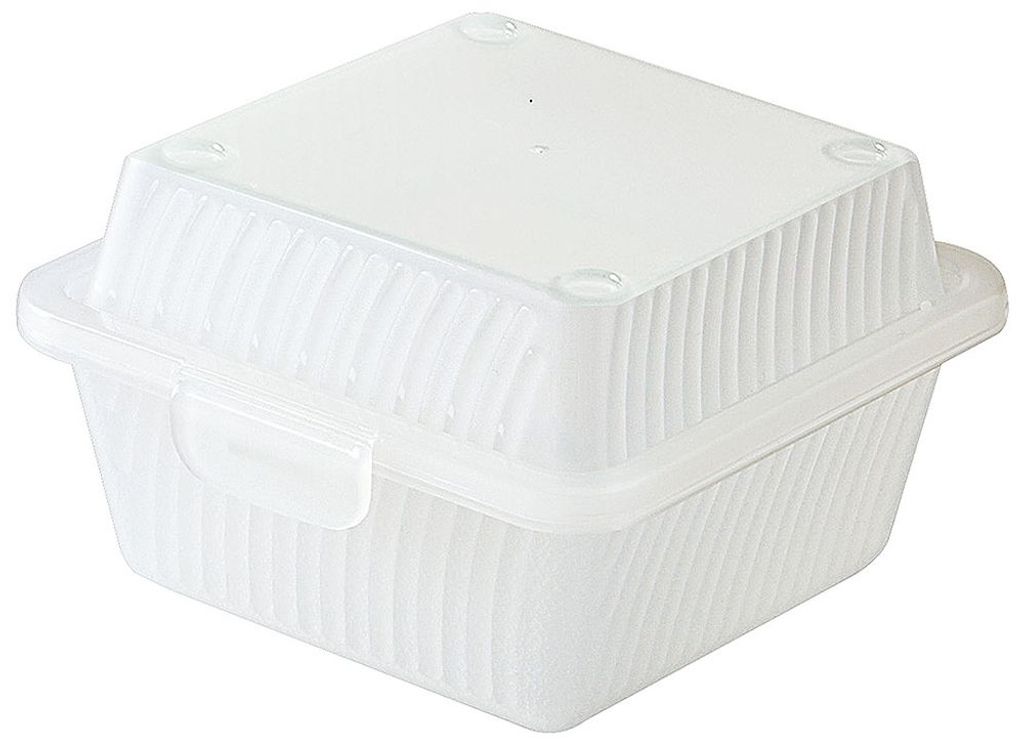 Contacto Mehrweg-Menüschale, für Hamburger, weiß, 12 x 13 x 8 cm, Essensbox, Menübox