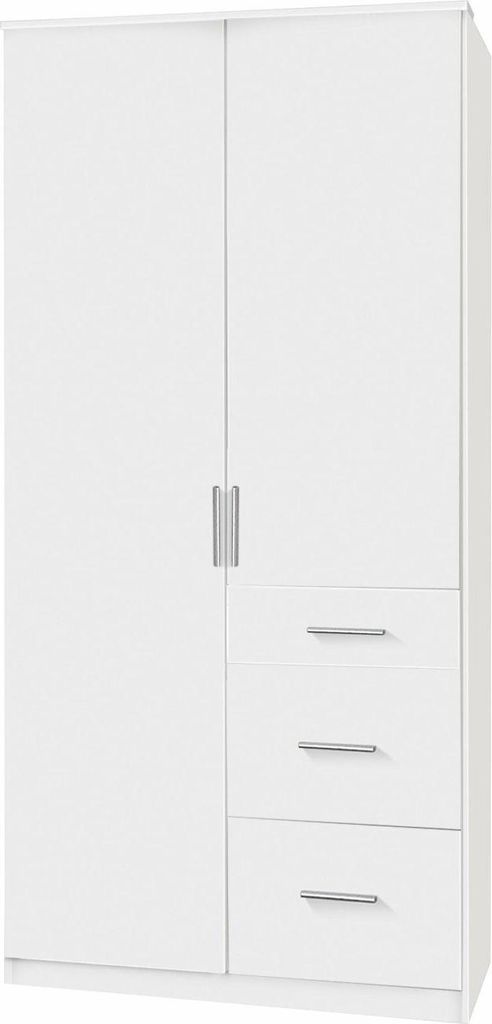 Kleiderschrank Joker Schlafzimmerschrank 90x58x199cm weiß 2-türig (18808)