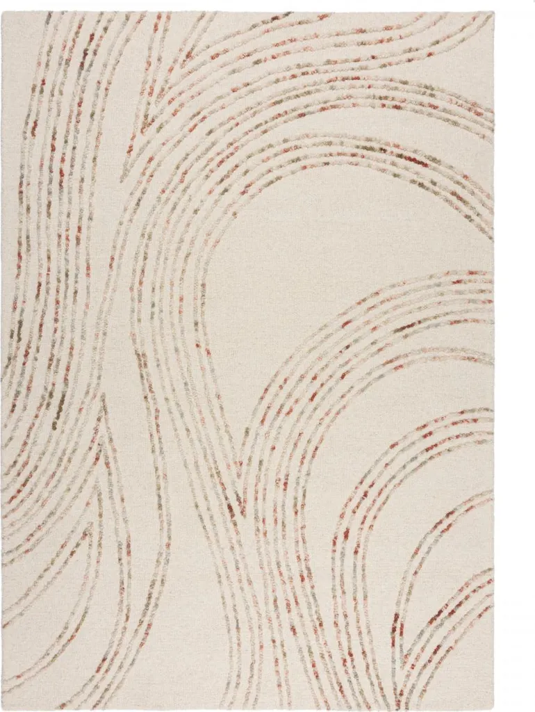 Tapis Memphis Abstract Swirl Natural Orange 120 x 170 cm - Design Moderne