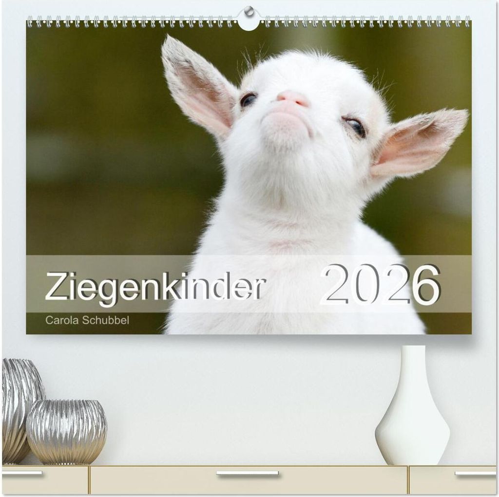 Ziegenkinder (hochwertiger Premium Wandkalender 2026 DIN A2 quer), Kunstdruck in Hochglanz