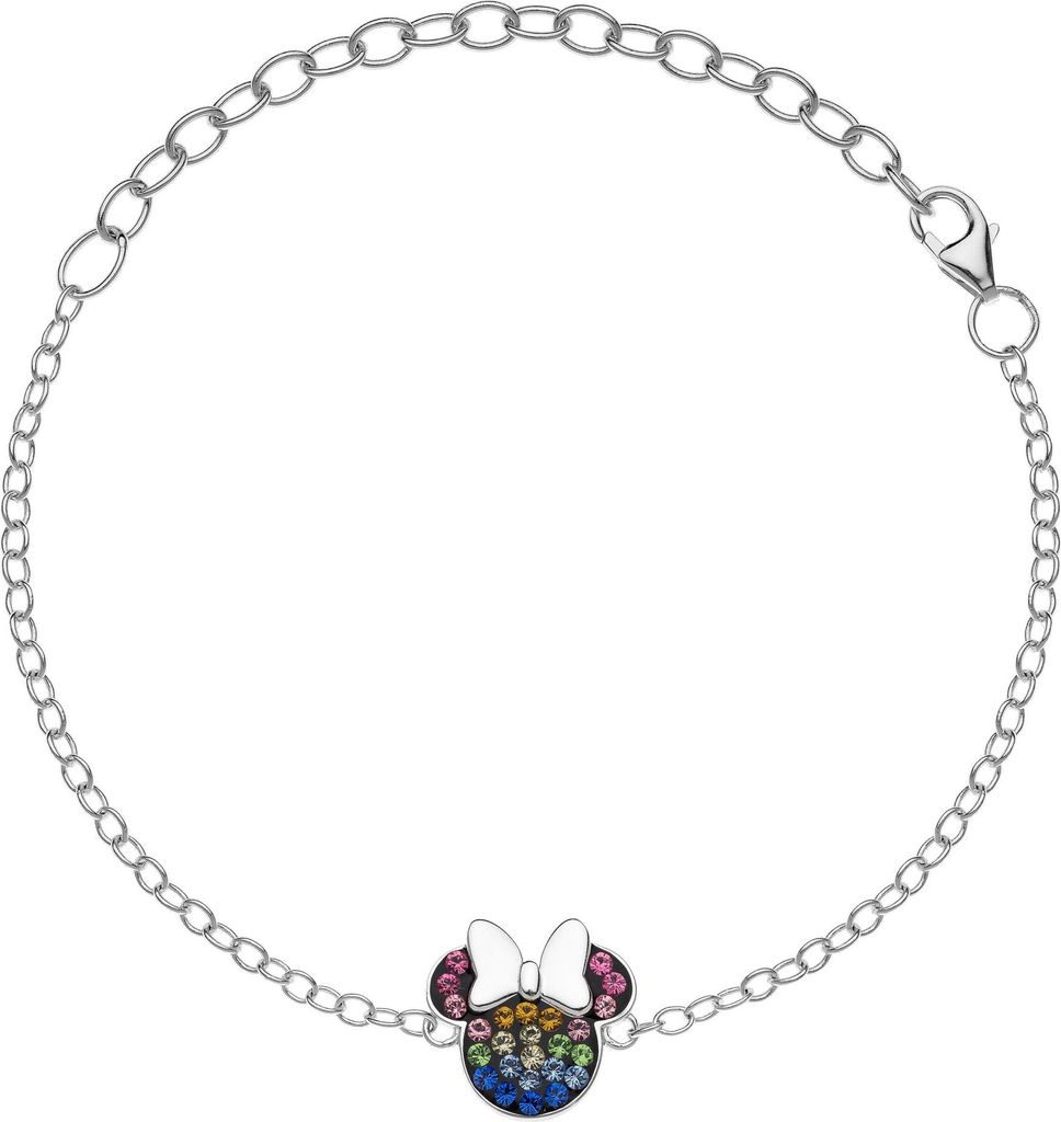 Disney BS00026SRML-55.CS Armband Damen Mädchen Minnie Maus Schleife Silber 17 cm