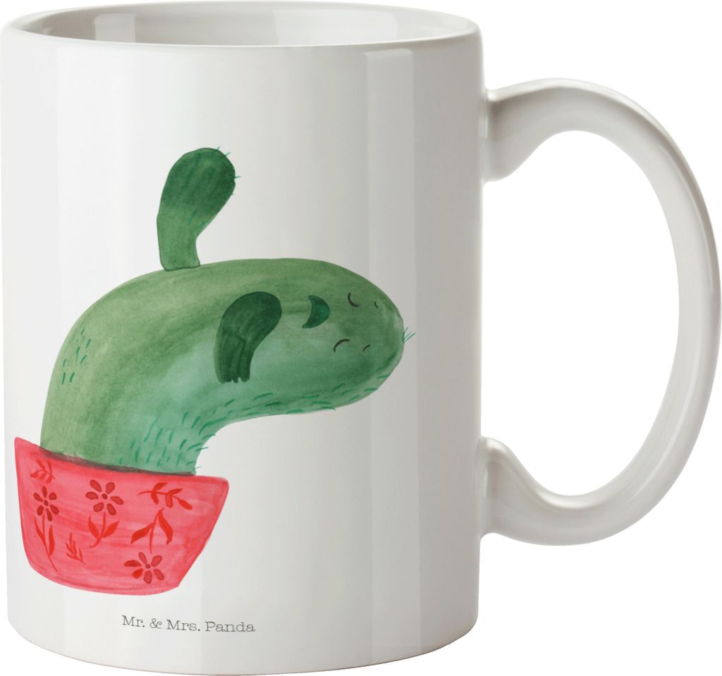Mr. & Mrs. Panda Trinklernbecher Kaktus Mama - Weiß - Geschenk, Ärger, Kindergarten Tasse, Becher, Kakteen, Büro, Plastikbecher, Motivation, Quo...