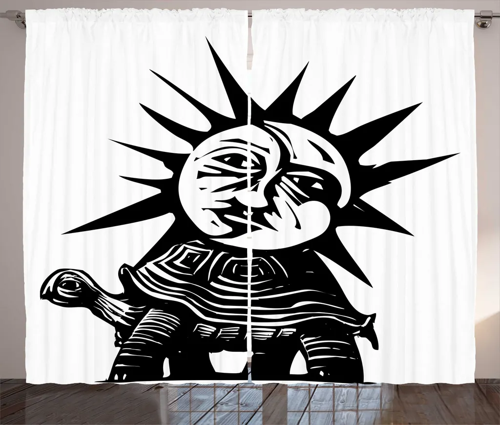 Rideau rustique ABAKUHAUS Soleil et Lune 280x225 cm Gris Anthracite