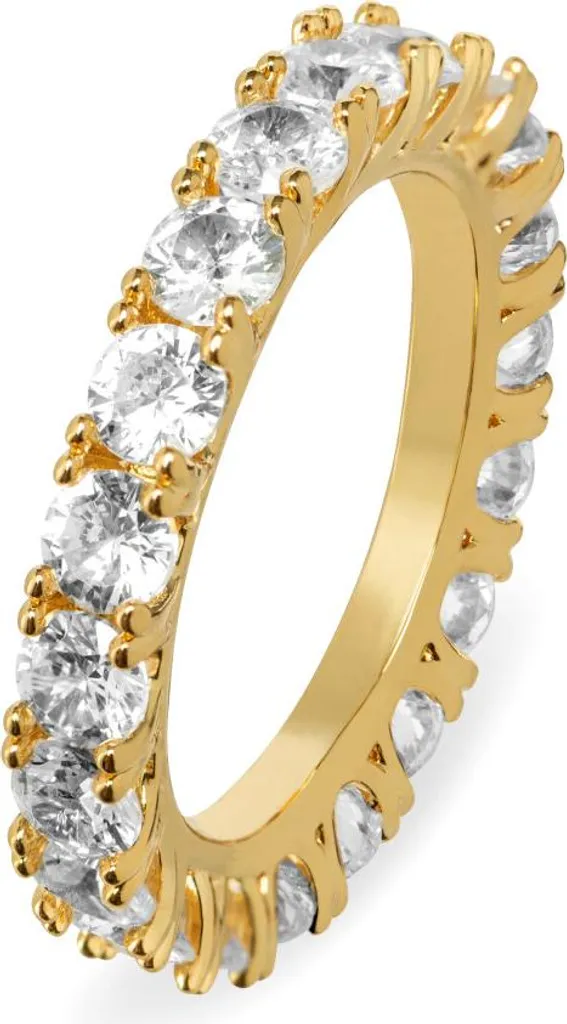 Anello Elegante VBR039G-A con Zirconi e Oro Placcato - Misura 52 mm