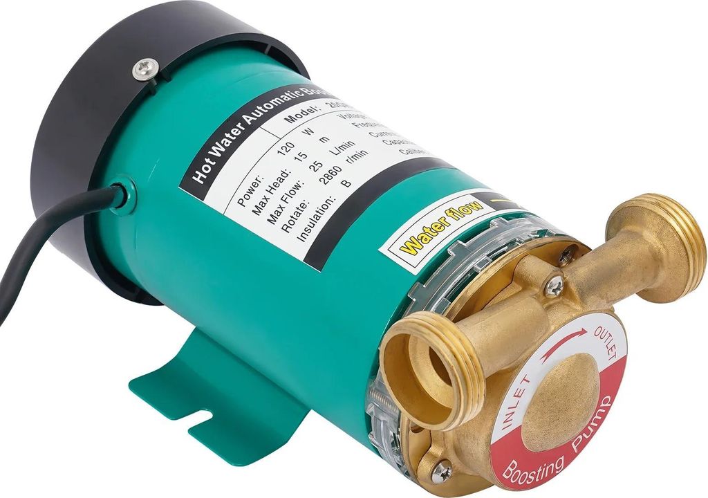 Druckerhöhungspumpe - Umwälzpumpe, Zentrifugal - 120 W - 25 L/min - Automatischer Start/Stopp - Für Heizung - Blau