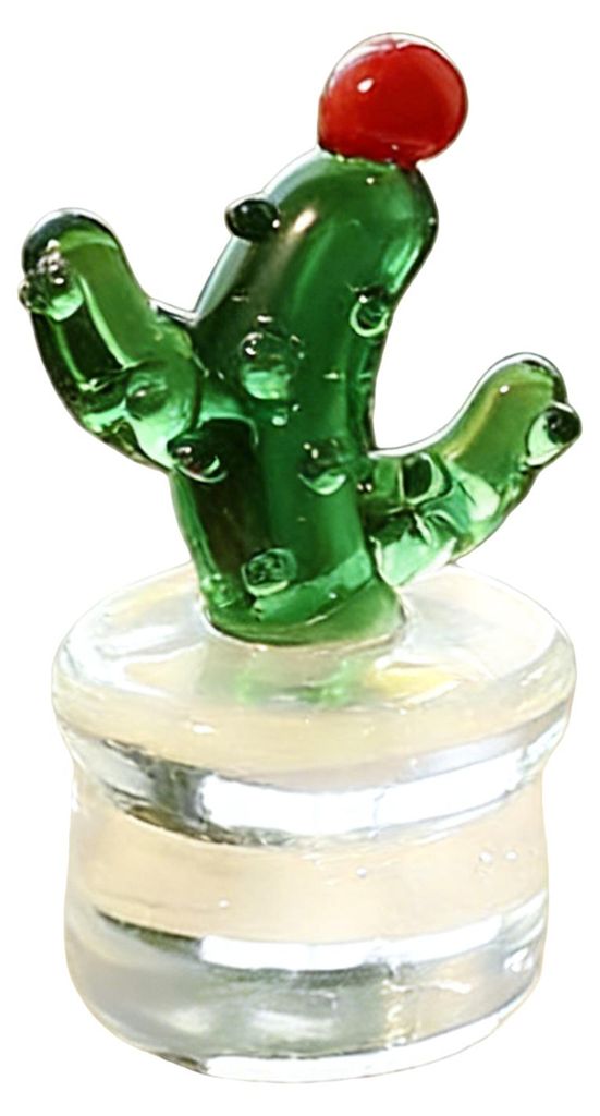 Miniatur-Kaktusfigur aus mundgeblasenem Glas, tropische Topfpflanze, Dekoration für Zuhause, Büro, Schreibtisch, Autoinnenraum, Armaturenbrett