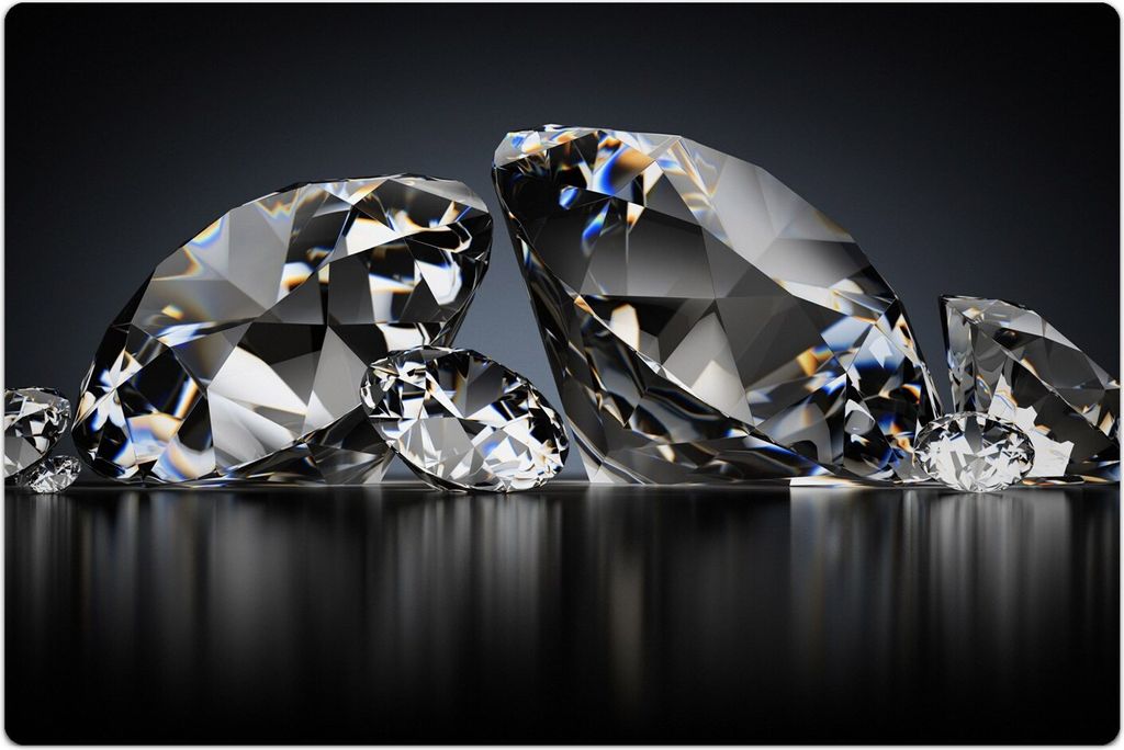 Küchenmatte 120x180 cm Vinylmatte Bodenmatte Dekoration - Diamanten Edelsteine