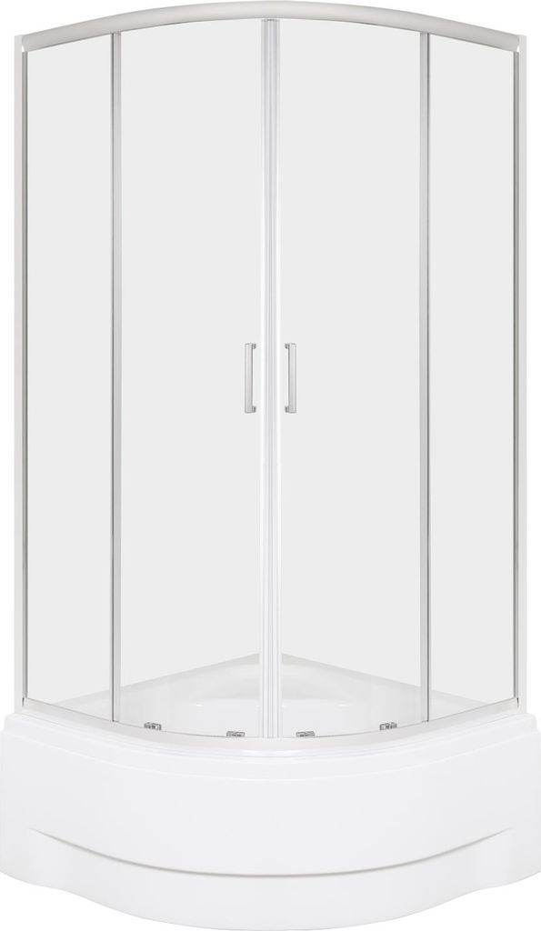 Kerra Aruba GL 80x80cm Duschkabine mit tiefer Duschwanne, 5mm ESG Sicherheitsglas, Chromprofile, transparent
