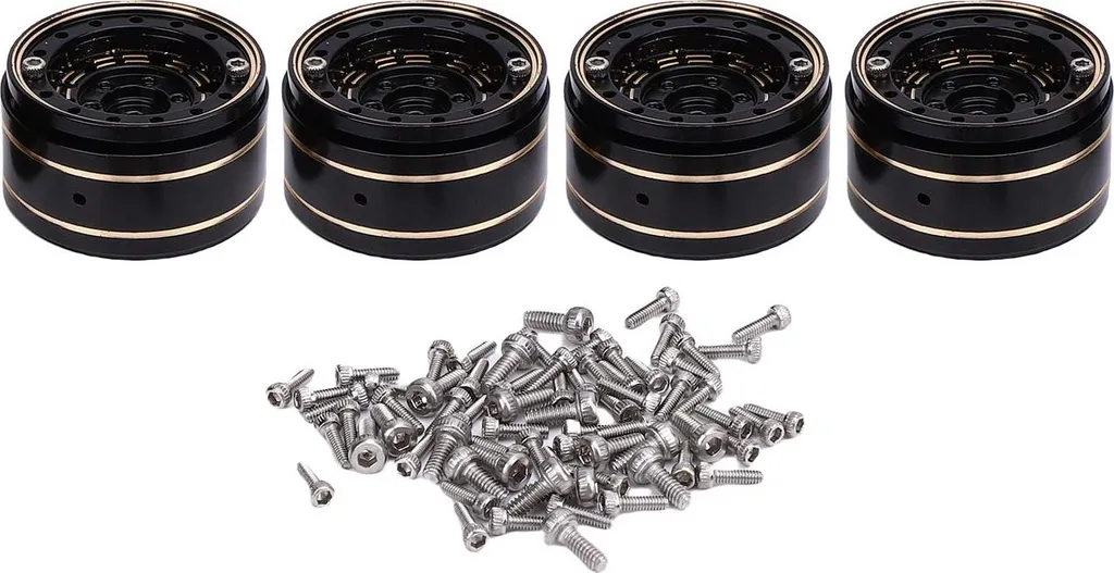 Moyeu de Roue Laiton 1 Pouce pour Voiture RC 1/18 SCX24 Beadlock 4pcs