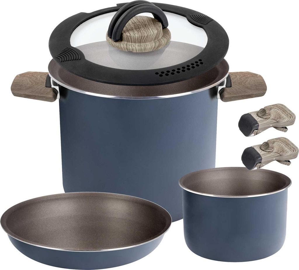 BRUNNER Camping Kochgeschirr Topfset | Alu | TORRALTA ø18cm 5+1 Spacemaster
