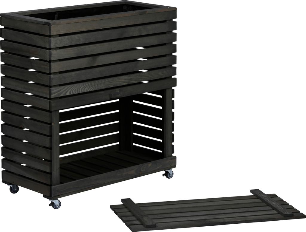dobar Hochbeet "Rolla" Gr. L, Anthrazit mit Staufach, Produktbild 4