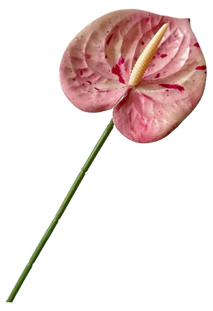 Künstliche Anthurie, 62 cm (24,4 Zoll), realistische Haptik, für DIY-Hochzeitssträuße, Blumenarrangements, Brautpartys und Tischdekorationen