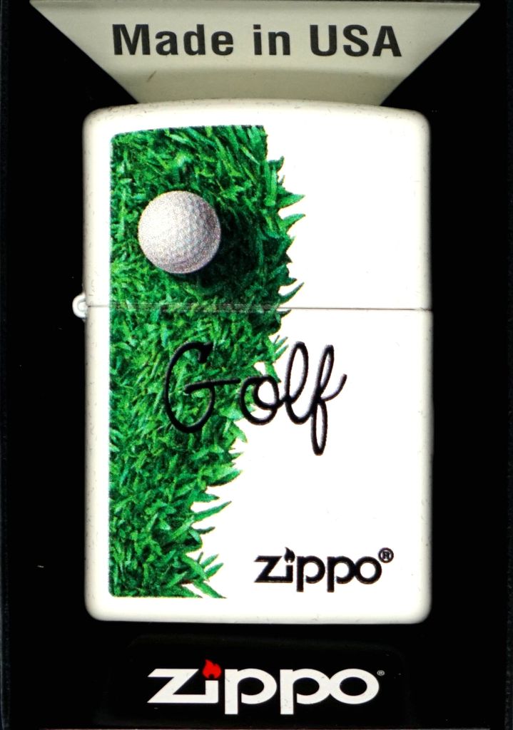 Zippo Golf Windfest Benzinfeuerzeug - Weiß, Sportliches Design