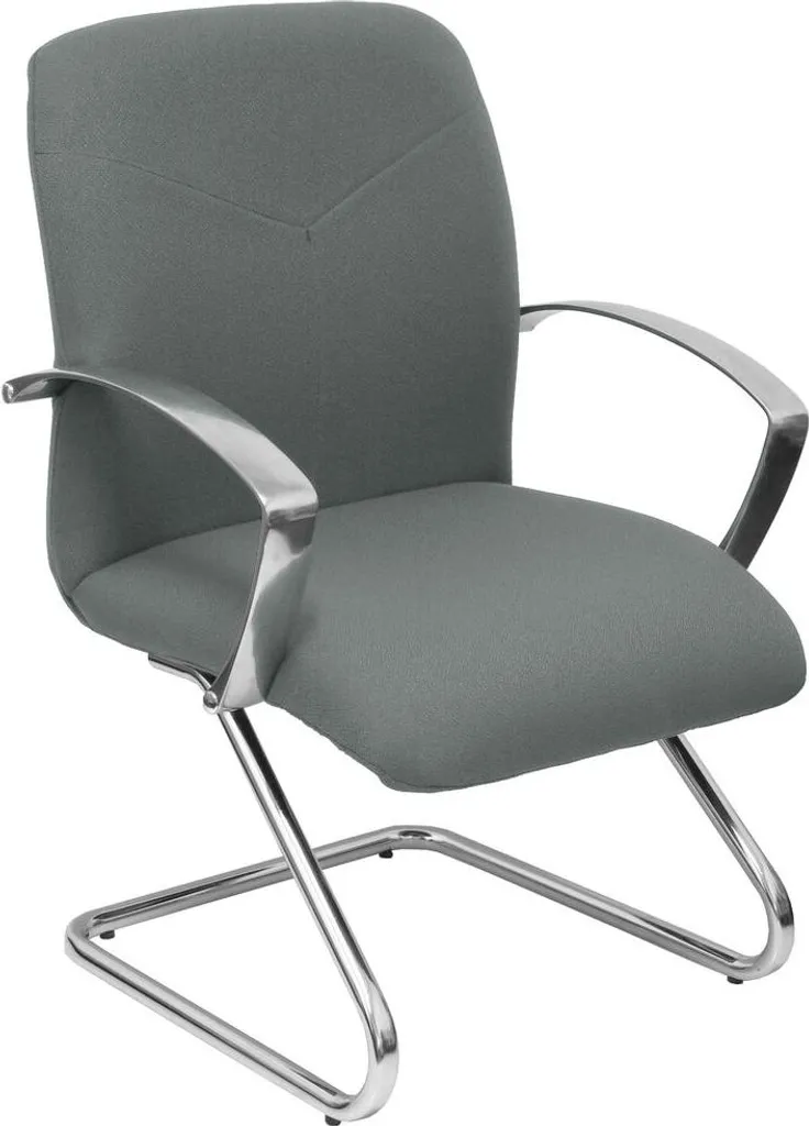 Fauteuil Caudete Bali gris avec élégant piètement traîneau
