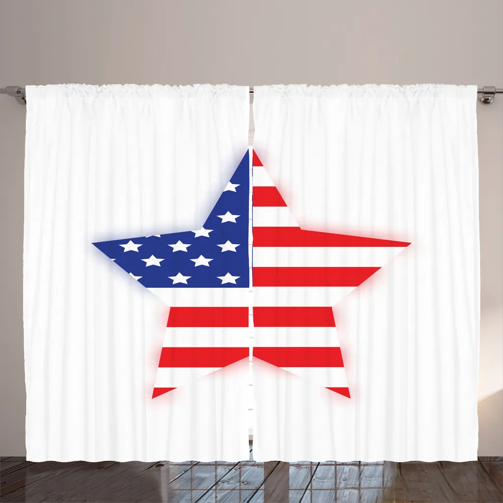 Rideau Décoratif pour Salon Style Rustique Thème Drapeau 280x225cm