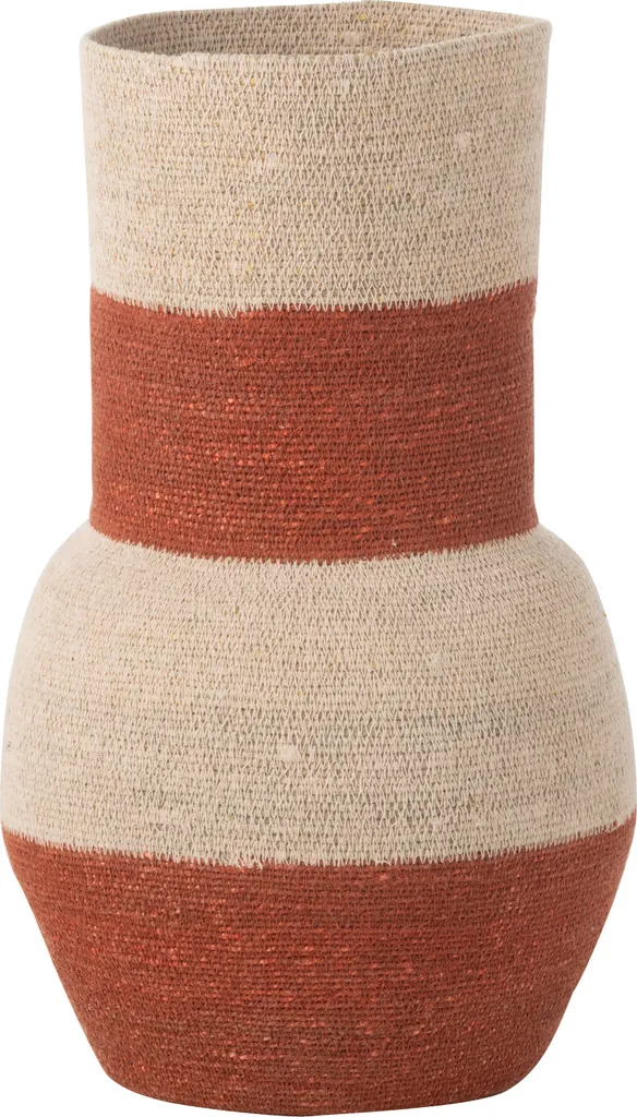 Grand Vase Décoratif en Céramique Herbes Marines Naturel et Terracotta