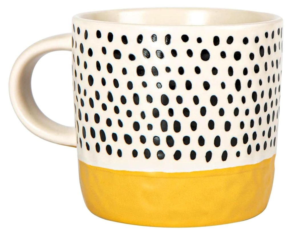 Getauchte Dotty Stone Hager Kaffeetasse - 385 ml - Senf