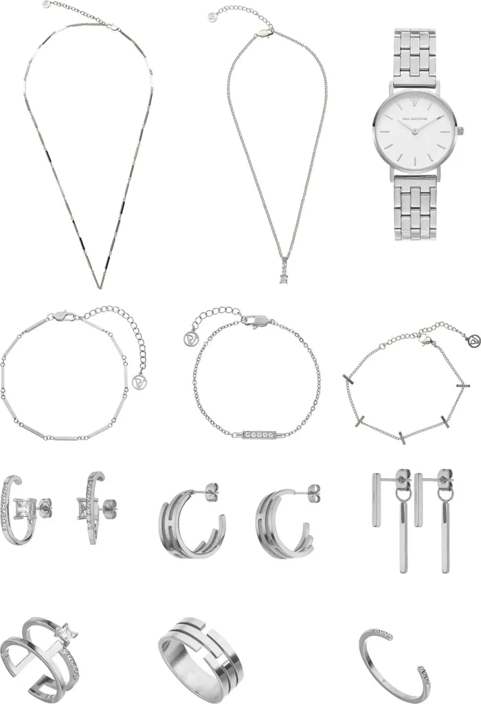Paul Valentine Ensemble de bijoux pour femme en Or Rose avec Collier